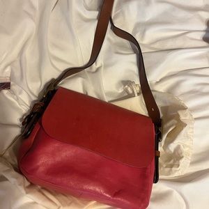 Fossil Red Leather Harper Crossbody Bag
